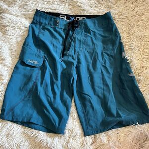 NWT Salt Life SLX-QD Teal Blue Men’s Swim Trunks Size 28 HYPDE Quick Dry